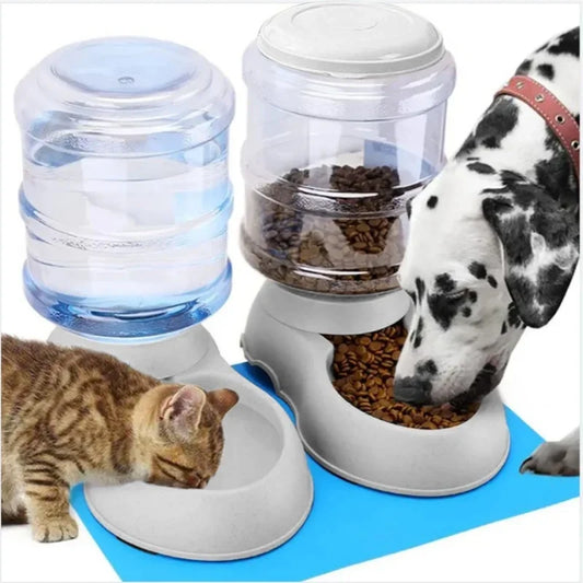 Pet Automatic Feeders Waterer Dog Cat Plastic Drinking Bowl Large Capacity Water Food Dispenser Dog Bowl Home Pets Accessories