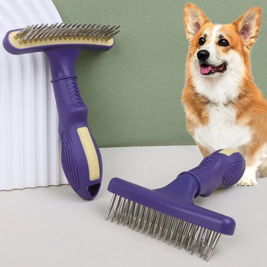 Dog Comb Pet Hair Remover Massage Cat Brush Professional Dog Grooming Brush Stainless Steel Comb for Dogs Hair Knot Opening