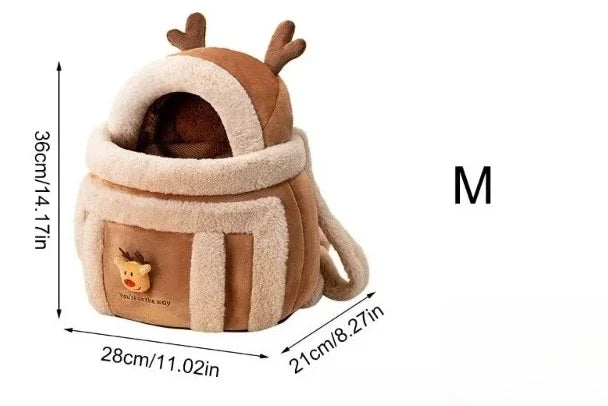 Outdoor Cat Carrier Portable Winter Warm Pet Travel Bag Luxury Hand Tote Car Seat Furry Nest For Small Dogs Puppies