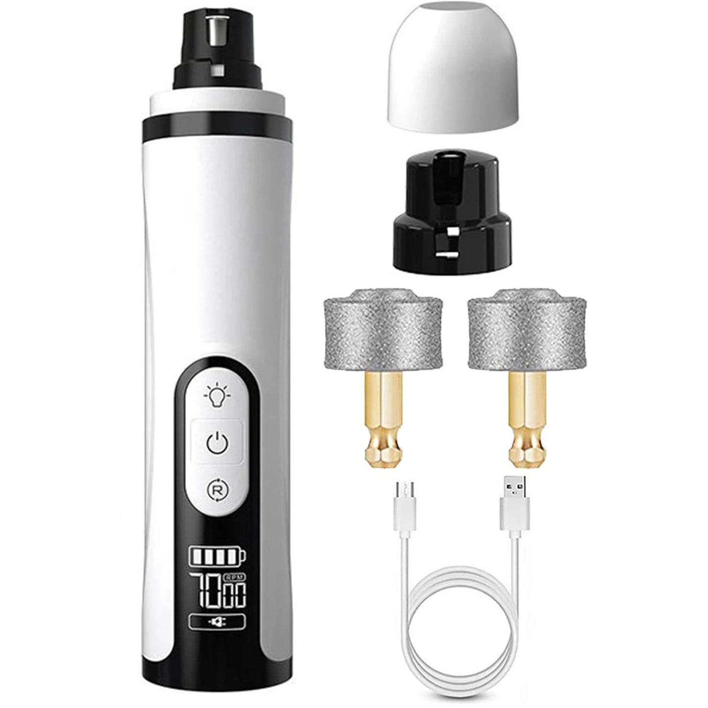 Electric Dog Nail Grinder with 2 LED Lights Pet Nail Trimmer Cat Nail Grinder Suitable for Small Middle Large Dogs and Cats