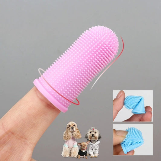 Dog Super Soft Pet Finger Toothbrush Teeth Cleaning Breath Care Nontoxic Silicone Tooth Brush Cat Dog Toothbrush Pet Products