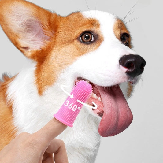 Dog Super Soft Pet Finger Toothbrush Teeth Cleaning Breath Care Nontoxic Silicone Tooth Brush Cat Dog Toothbrush Pet Products