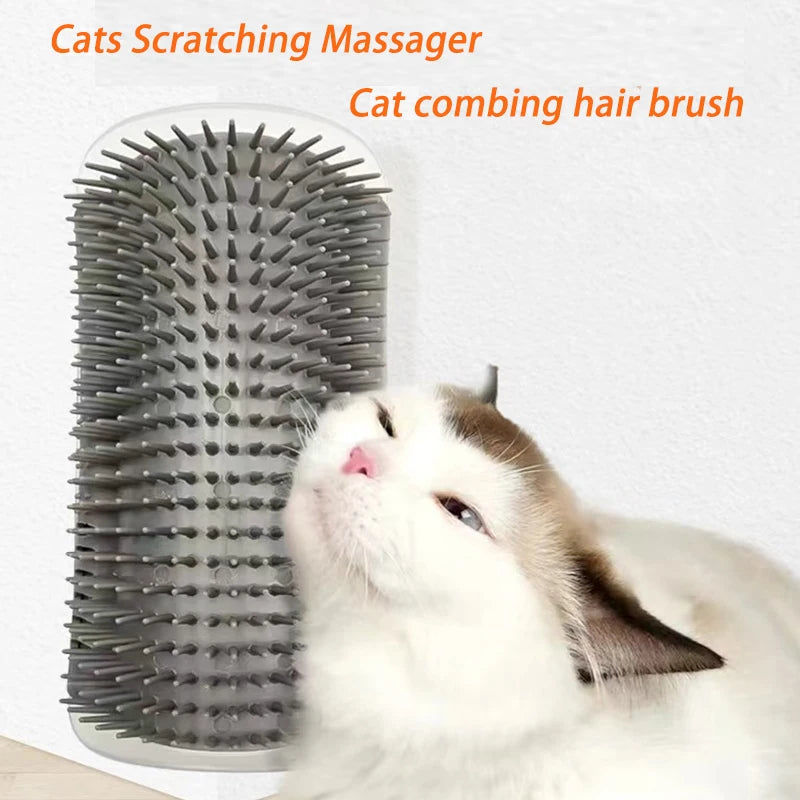 Cat Scratcher Massager Pet Hair Removal Massage Comb Kitten Wall Corner Self Cleaning Rubbing Grooming Brush Cats Accessories
