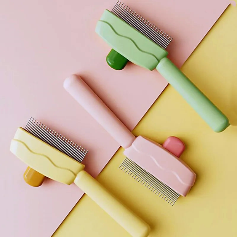 Dog Comb Massage Dog Brush Automatic Pet Hair Remover Self Cleaning Cat Brush Dogs Grooming One Button Hair Comb Pet Products