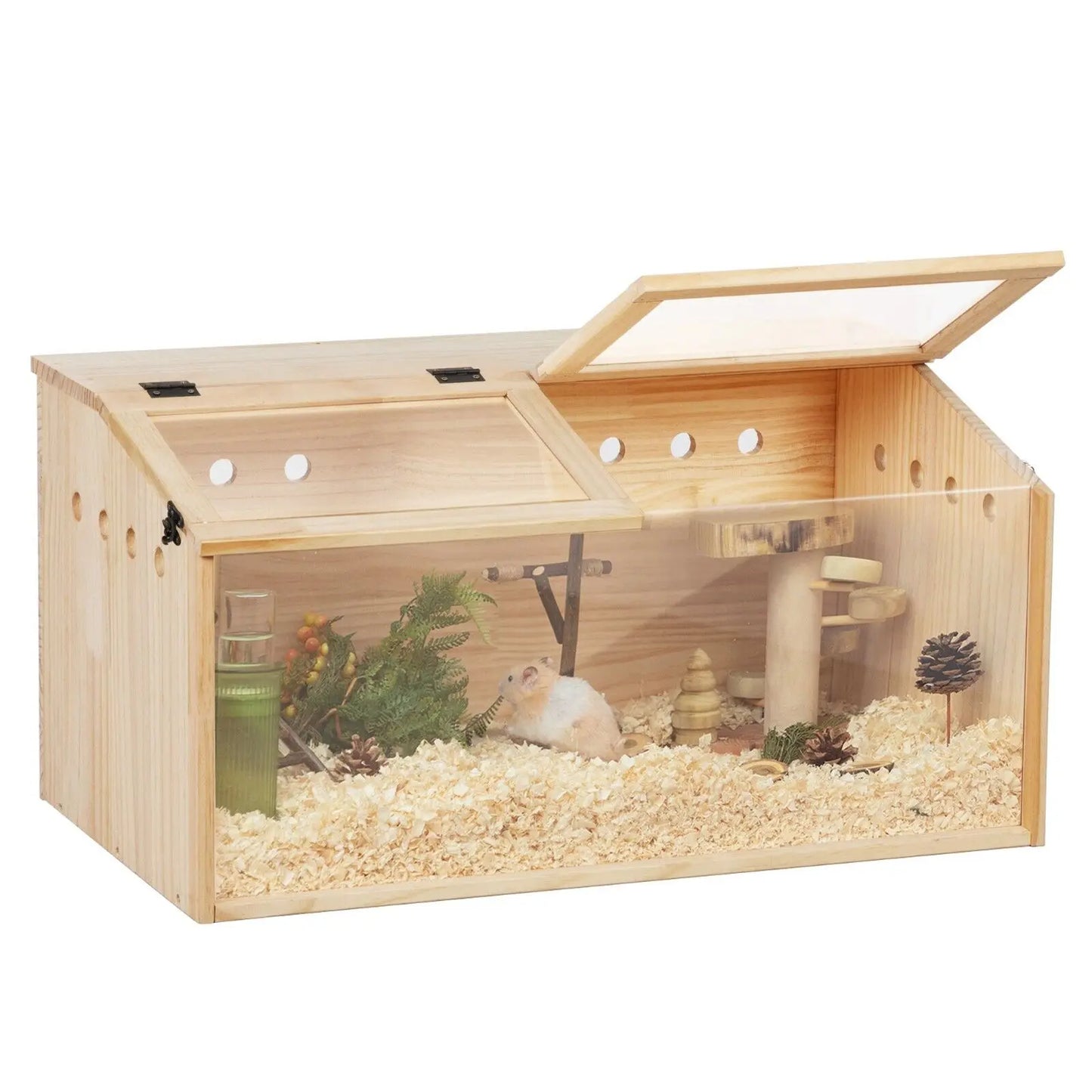 Wooden Hamster Cage Hamster Hutch Small Animals Hideout with Openable Top