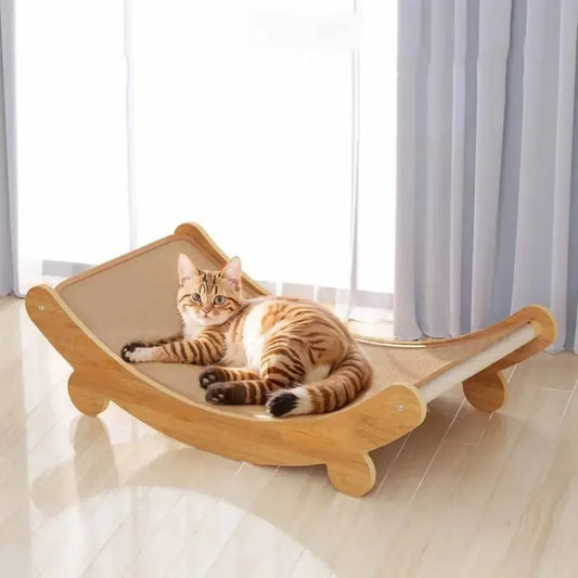 Premium Detachable Wood Cat Scratching Bed - Wear-Resistant Kitten Scratch Board, Grinding Toy & Comfy Sleeping Nest