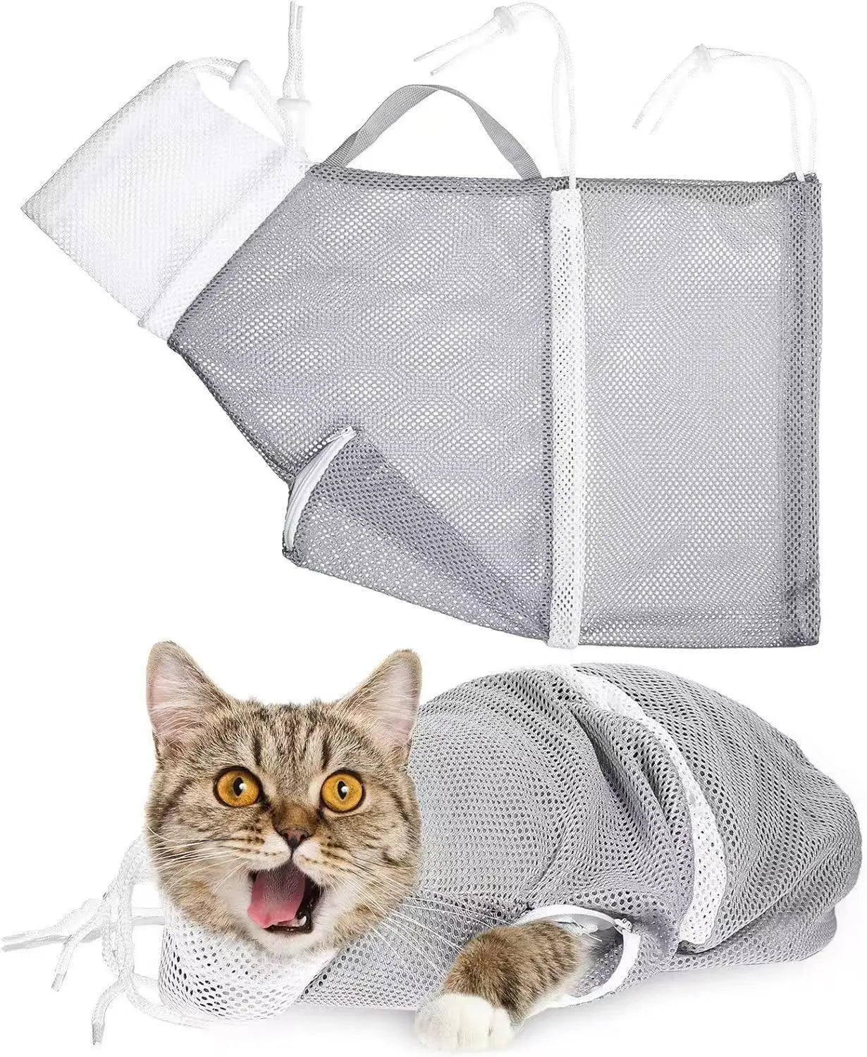 2025 New Cat Shower Mesh Bag, Cat Beauty Bath Bag, Adjustable Cleaning Bag, Multi functional Cat Restraint Bag