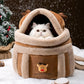 Outdoor Cat Carrier Portable Winter Warm Pet Travel Bag Luxury Hand Tote Car Seat Furry Nest For Small Dogs Puppies