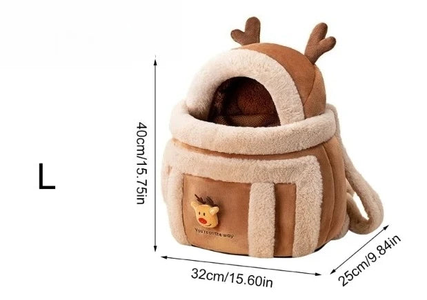 Outdoor Cat Carrier Portable Winter Warm Pet Travel Bag Luxury Hand Tote Car Seat Furry Nest For Small Dogs Puppies