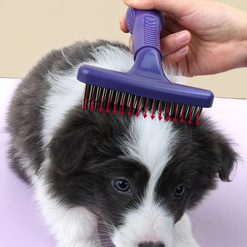 Dog Comb Pet Hair Remover Massage Cat Brush Professional Dog Grooming Brush Stainless Steel Comb for Dogs Hair Knot Opening