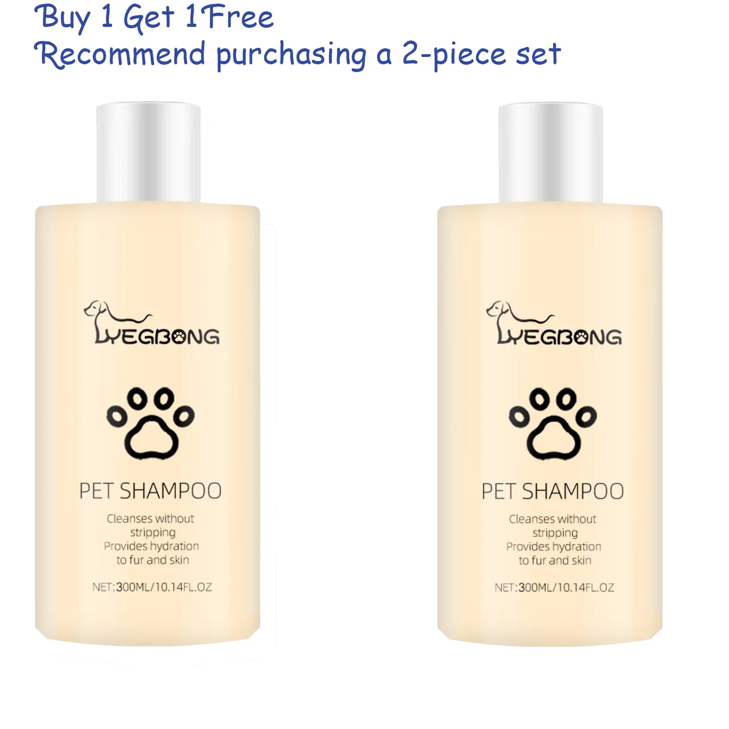 YEGBONG Dog Wash Shampoo: Flea & Mite Killer, Dirt Removal - Anti-Itch, Deodorizing & Moisturizing Formula for Softening Coat