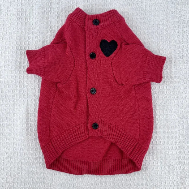 1PC Pet Clothing Spring and Autumn Dog warm Hoodie Love Sweater Suitable for Small and Medium sized Dogs cat pet