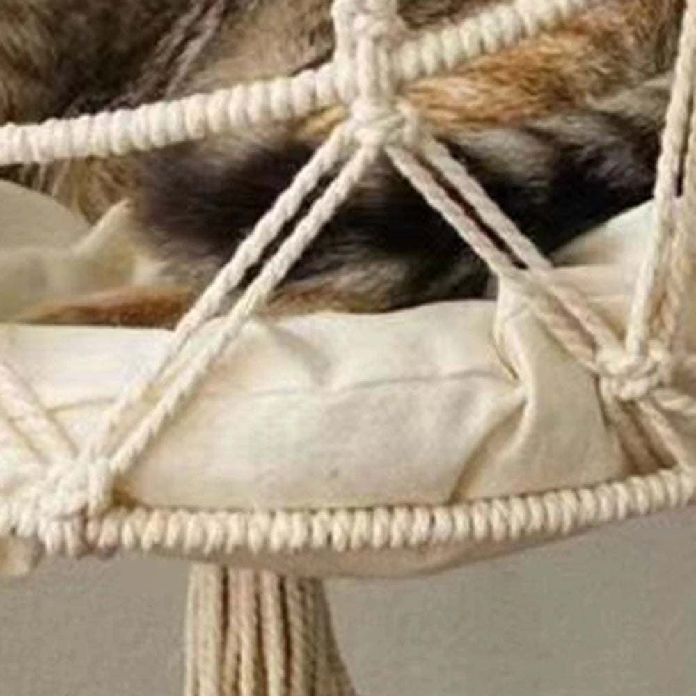 1PC Hand-Woven Kitten Hammock Hanging Cat Bed Bohemian Belt Hanging Kit Upholstery Cat Litter
