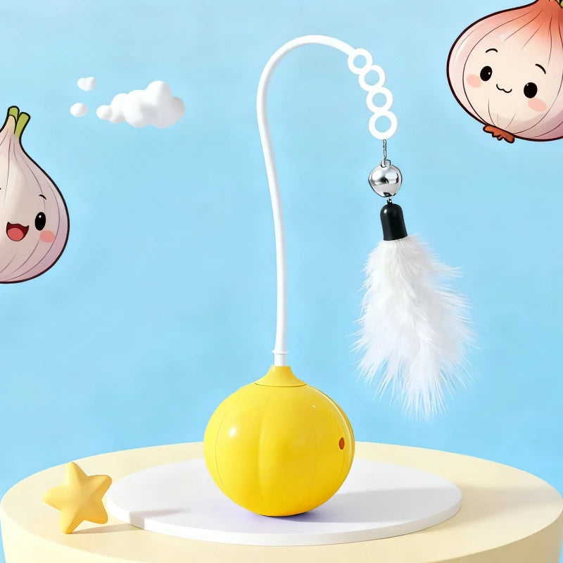 Cat Teaser Toy Feather Squeaky Bell Electric Laser Interactive Kitten Toy Rubbing Doll Training Intelligent Cat Toy Supplies