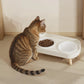 Double Pet Bowl No Spill Food Water Feeder with Stand Neck Support for Cats Dogs Anti Knock Anti Slip Elevated Design