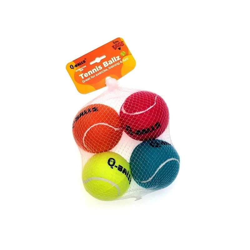 OUZEY 4Pcs/Set Dog Balls Toy Thick Walled Natural Rubber Squeak Chew Balls Toys For Pets Dogs Outdoor Interactive Dog Training