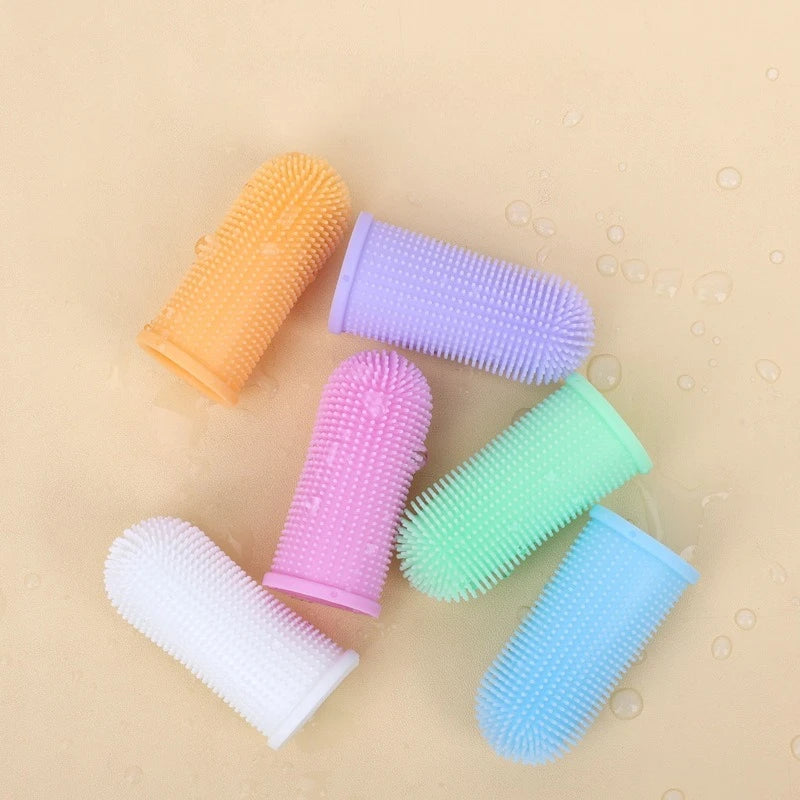 Dog Super Soft Pet Finger Toothbrush Teeth Cleaning Breath Care Nontoxic Silicone Tooth Brush Cat Dog Toothbrush Pet Products