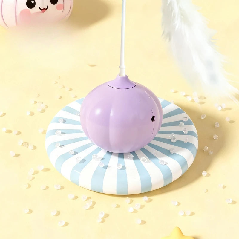 Cat Teaser Toy Feather Squeaky Bell Electric Laser Interactive Kitten Toy Rubbing Doll Training Intelligent Cat Toy Supplies