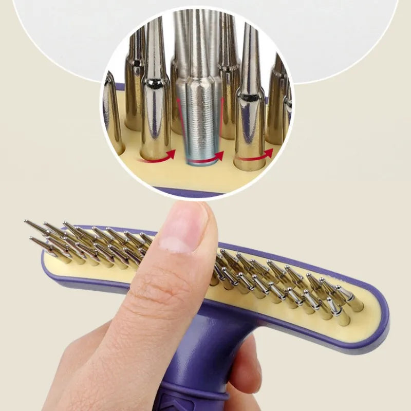 Dog Comb Pet Hair Remover Massage Cat Brush Professional Dog Grooming Brush Stainless Steel Comb for Dogs Hair Knot Opening