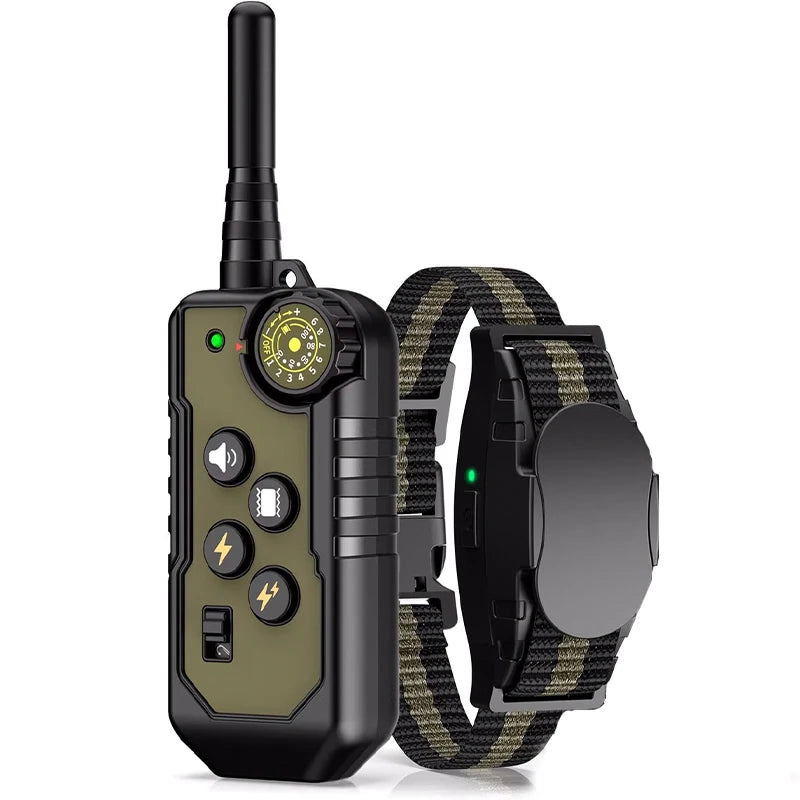 3300 Feet Pet Dog Training Collar IP67 Waterproof with Sound, Shock, Vibration, Functions LCD Color Digital Display Screen