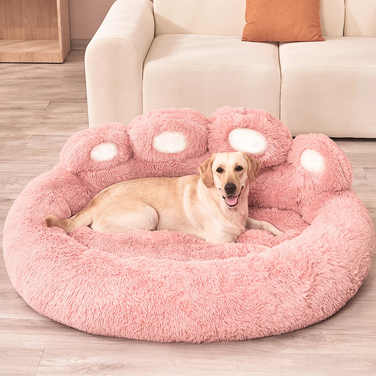 Fluffy Dog Bed Winter Warm Large Pet Products Small Sofa Baskets Pets Kennel Mat Puppy Cats Supplies Basket Blanket Accessories