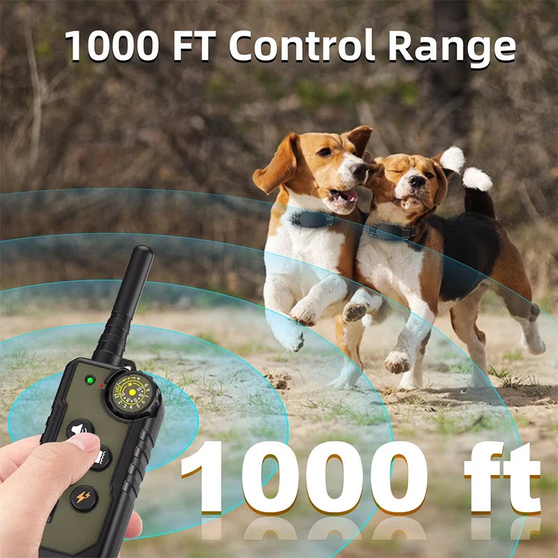 3300 Feet Pet Dog Training Collar IP67 Waterproof with Sound, Shock, Vibration, Functions LCD Color Digital Display Screen