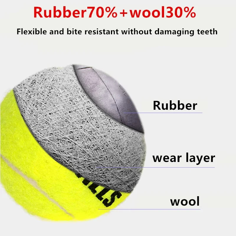 OUZEY 4Pcs/Set Dog Balls Toy Thick Walled Natural Rubber Squeak Chew Balls Toys For Pets Dogs Outdoor Interactive Dog Training