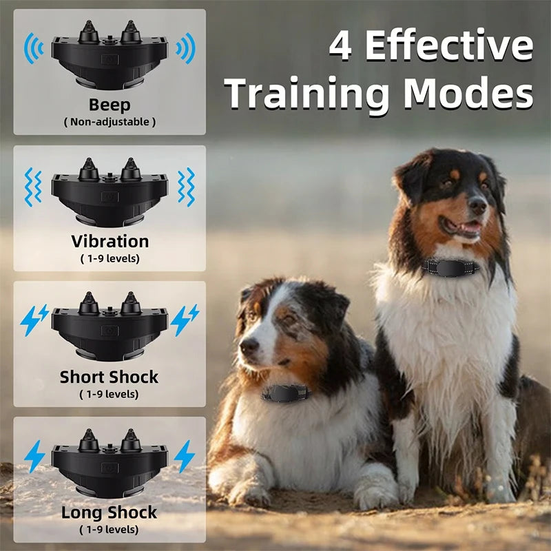 3300 Feet Pet Dog Training Collar IP67 Waterproof with Sound, Shock, Vibration, Functions LCD Color Digital Display Screen