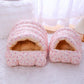 Pet Enclosed Nest Winter Warm Fully Enclosed Cat Sleeping Bag Washable Fluffy Cats Calming Cave Tent for Small Dogs